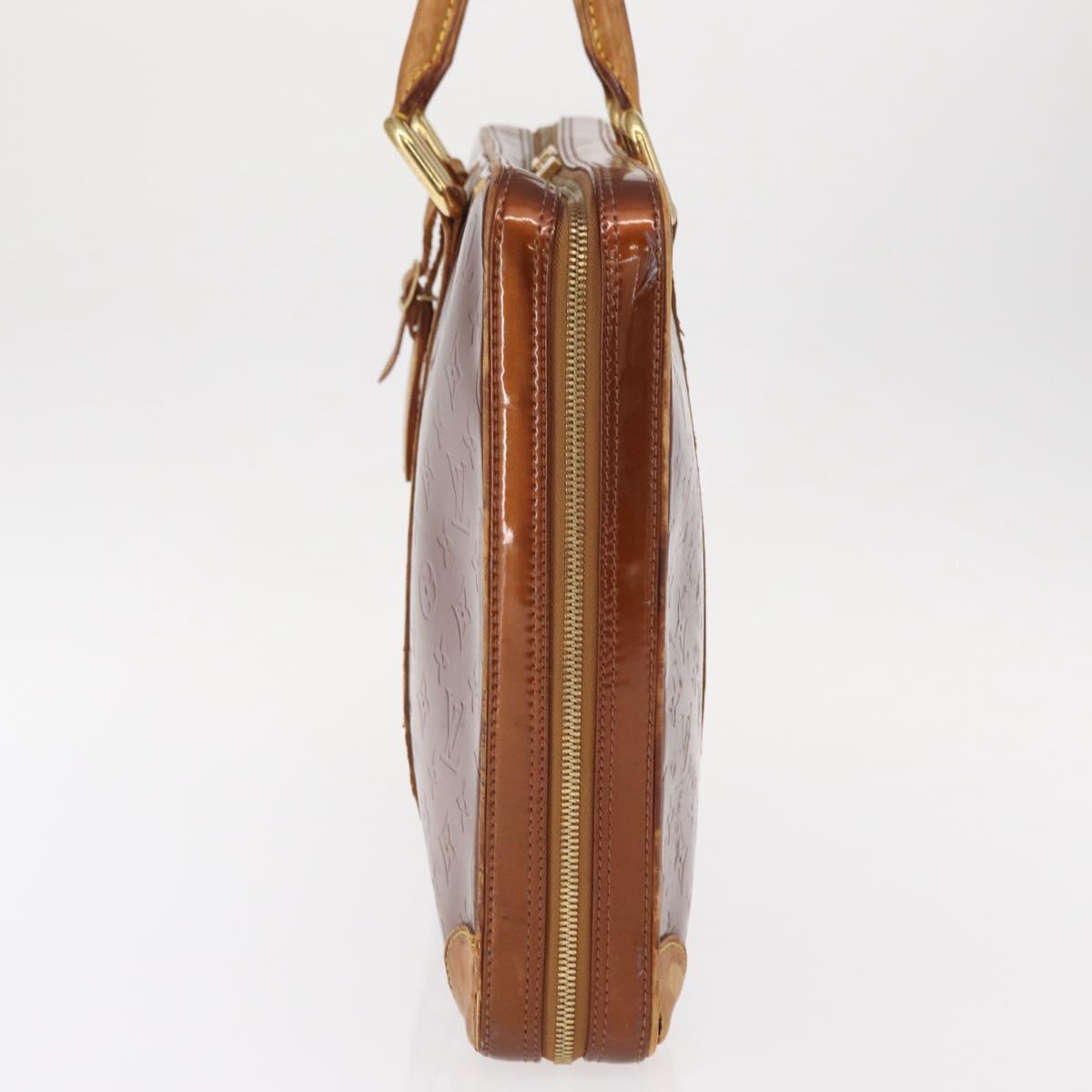 LOUIS VUITTON Monogram Vernis Van Damme Hand Bag Bronze M91125 LV Auth BA8606