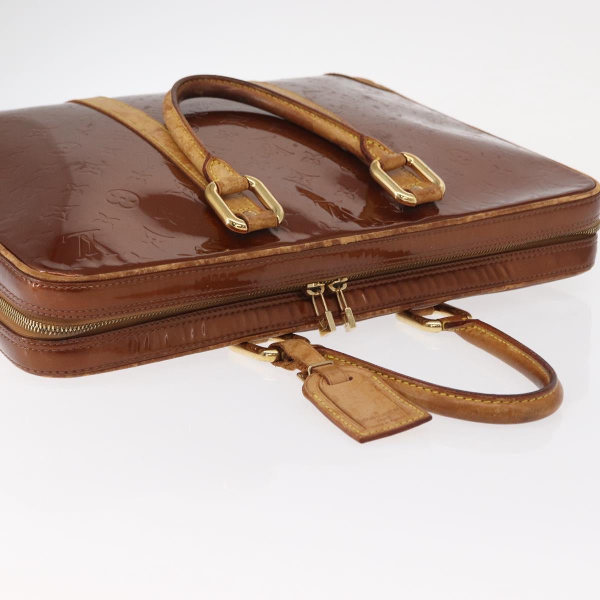 LOUIS VUITTON Monogram Vernis Van Damme Hand Bag Bronze M91125 LV Auth BA8606