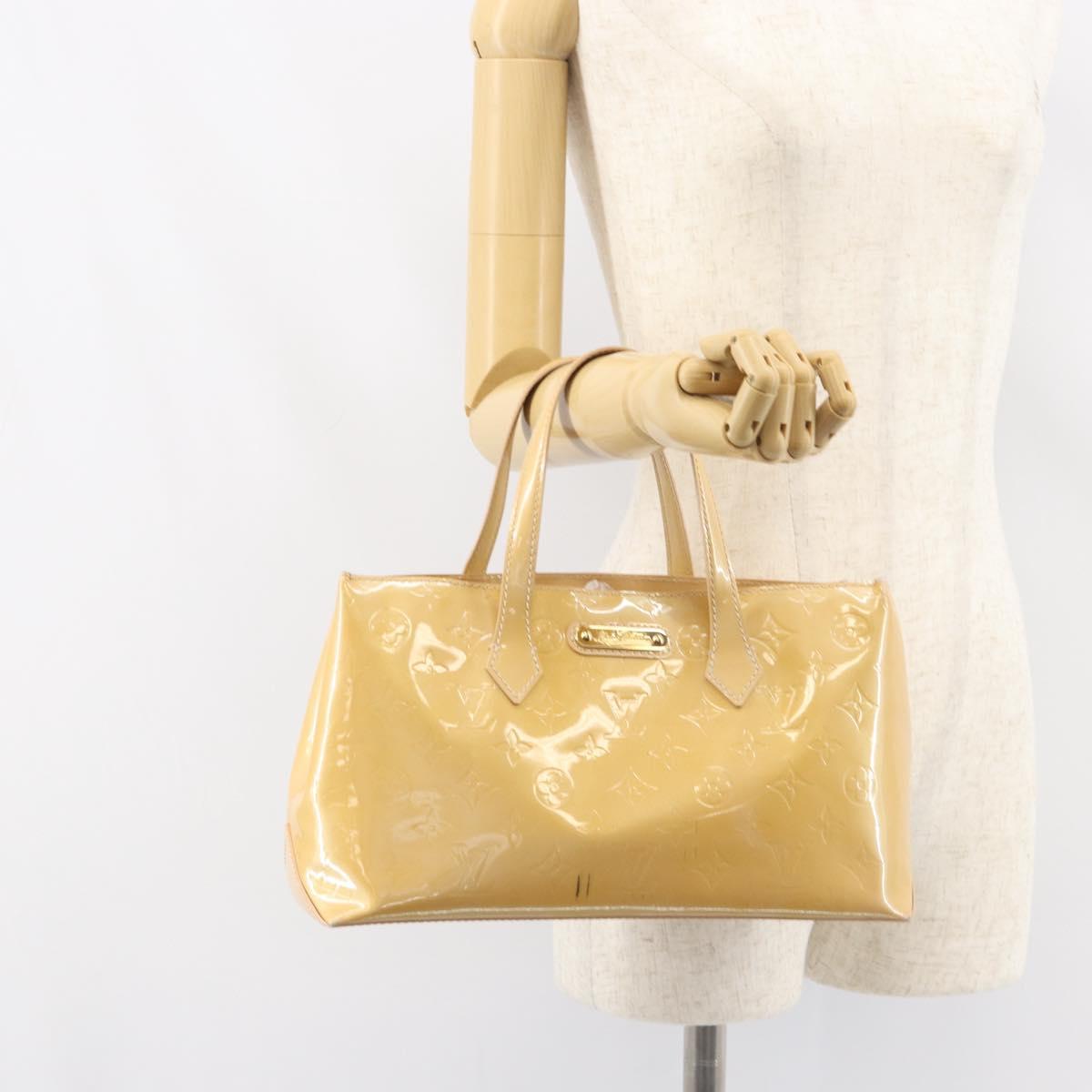 LOUIS VUITTON Vernis Wilshire PM Hand Bag Rose Flow Lantern M91642 Auth BA8608