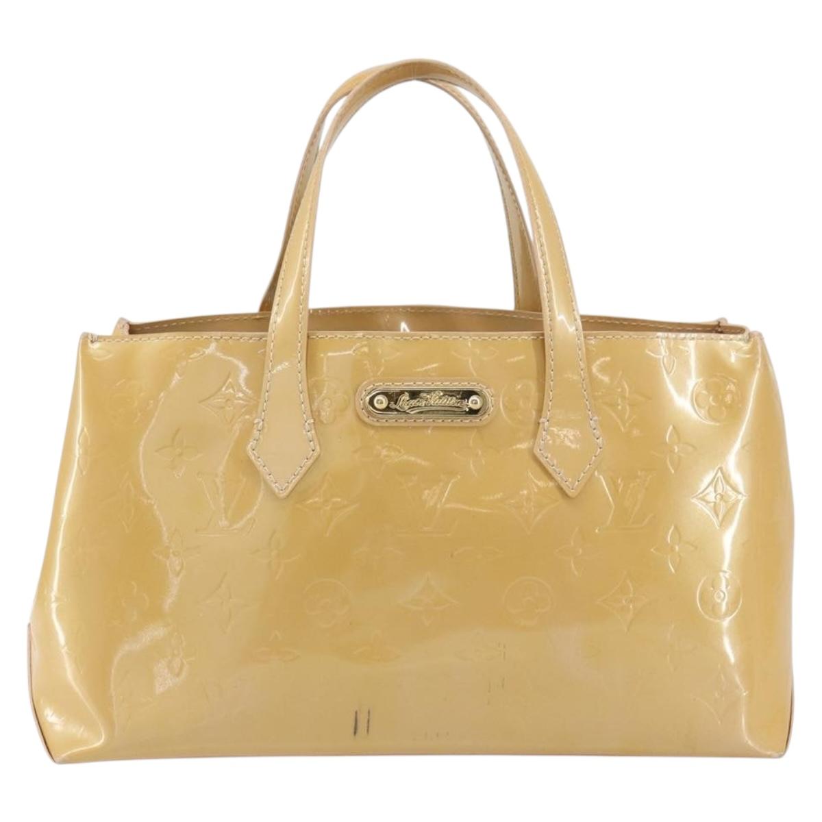 LOUIS VUITTON Vernis Wilshire PM Hand Bag Rose Flow Lantern M91642 Auth BA8608