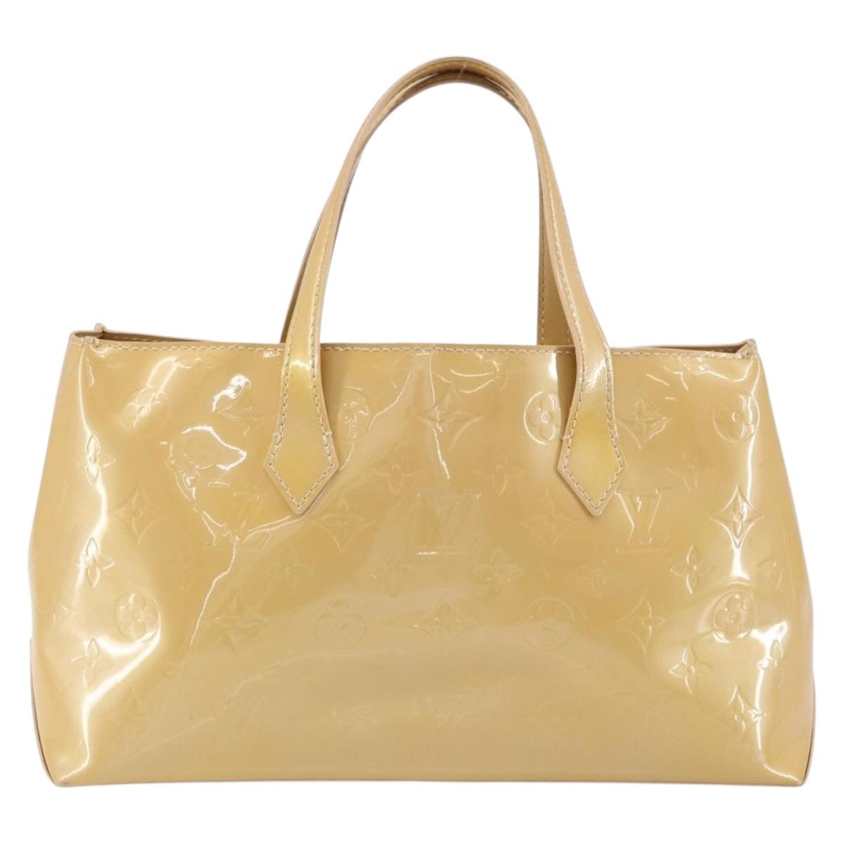 LOUIS VUITTON Vernis Wilshire PM Hand Bag Rose Flow Lantern M91642 Auth BA8608