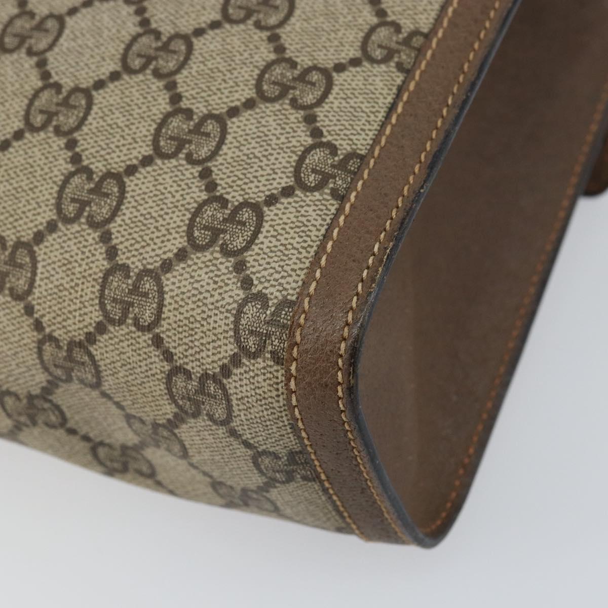 GUCCI GG Supreme Web Sherry Line Clutch Bag PVC Beige Red 89 01 007 Auth BA8613