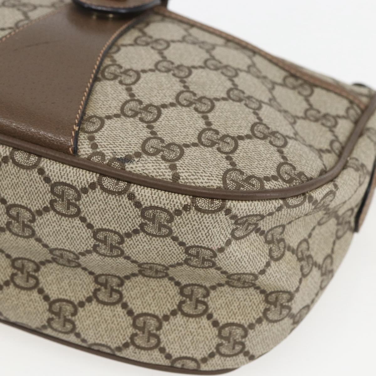 GUCCI GG Supreme Web Sherry Line Bag PVC Beige Gold 89 02 032 Auth BA8614