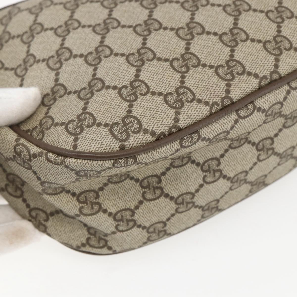 GUCCI GG Supreme Web Sherry Line Bag PVC Beige Gold 89 02 032 Auth BA8614