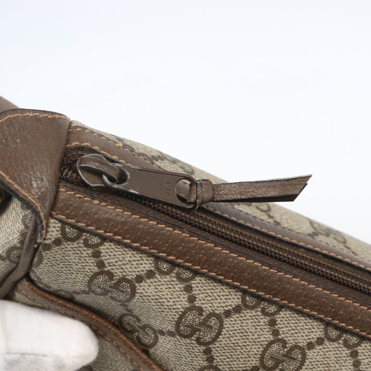 GUCCI GG Supreme Web Sherry Line Bag PVC Beige Gold 89 02 032 Auth BA8614