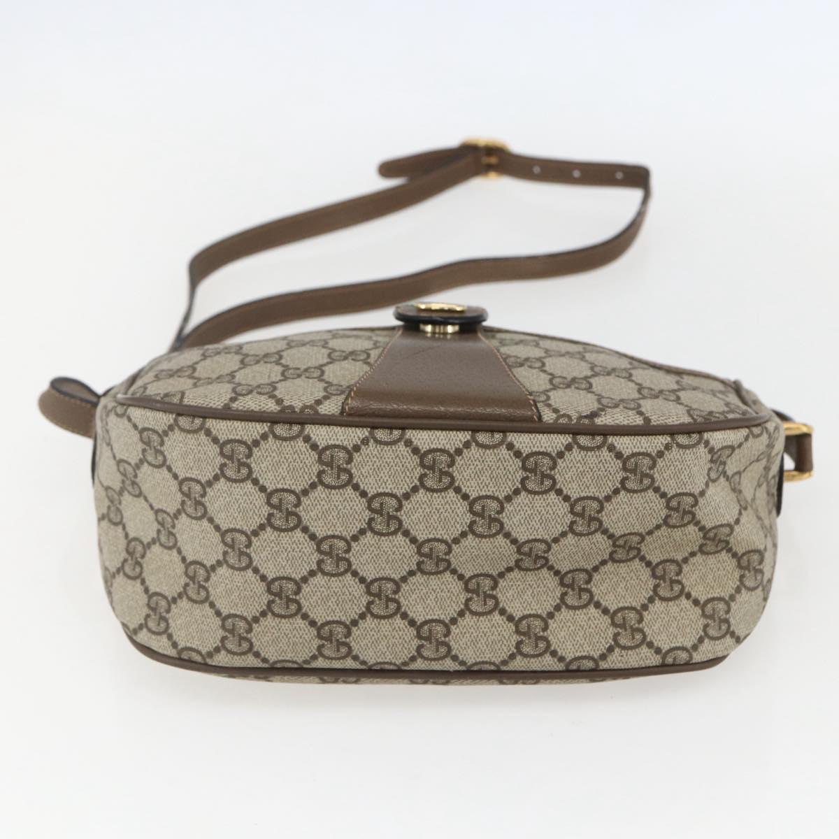 GUCCI GG Supreme Web Sherry Line Bag PVC Beige Gold 89 02 032 Auth BA8614