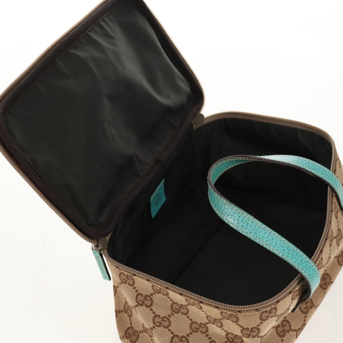 GUCCI GG Canvas Vanity Pouch Beige 124540 Auth BA8615V