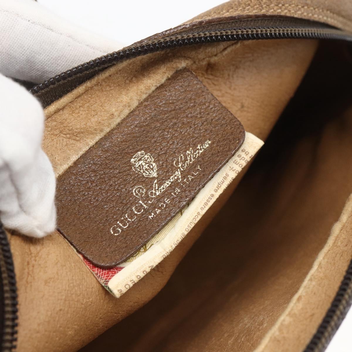 GUCCI GG Supreme Web Sherry Line Bag PVC Beige Gold 116 02 055 Auth BA8616