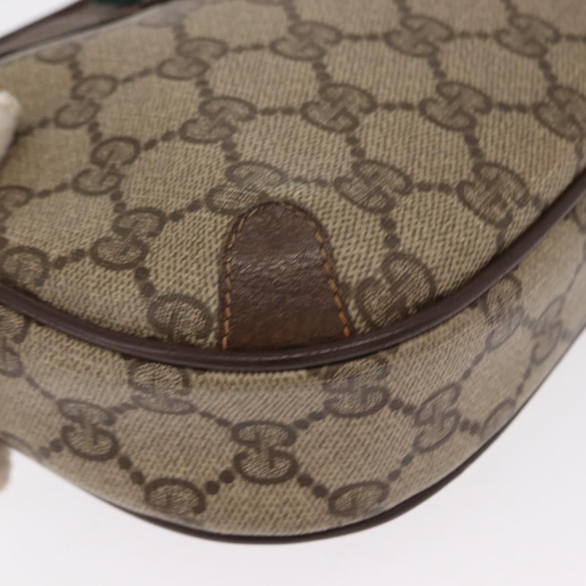 GUCCI GG Supreme Web Sherry Line Bag PVC Beige Gold 89 02 066 Auth BA8617