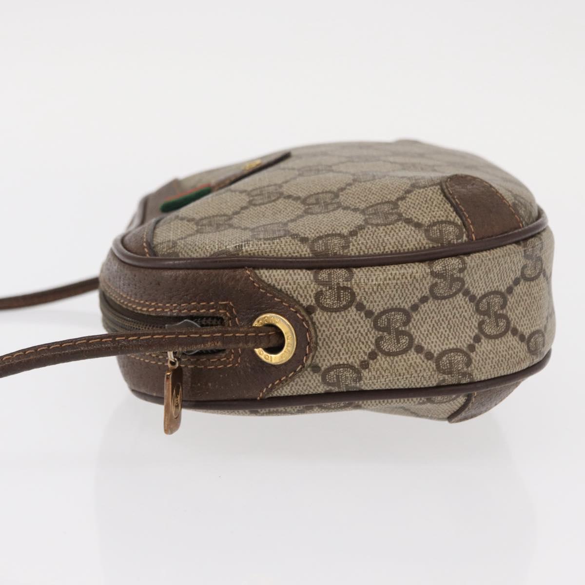 GUCCI GG Supreme Web Sherry Line Bag PVC Beige Gold 89 02 066 Auth BA8617