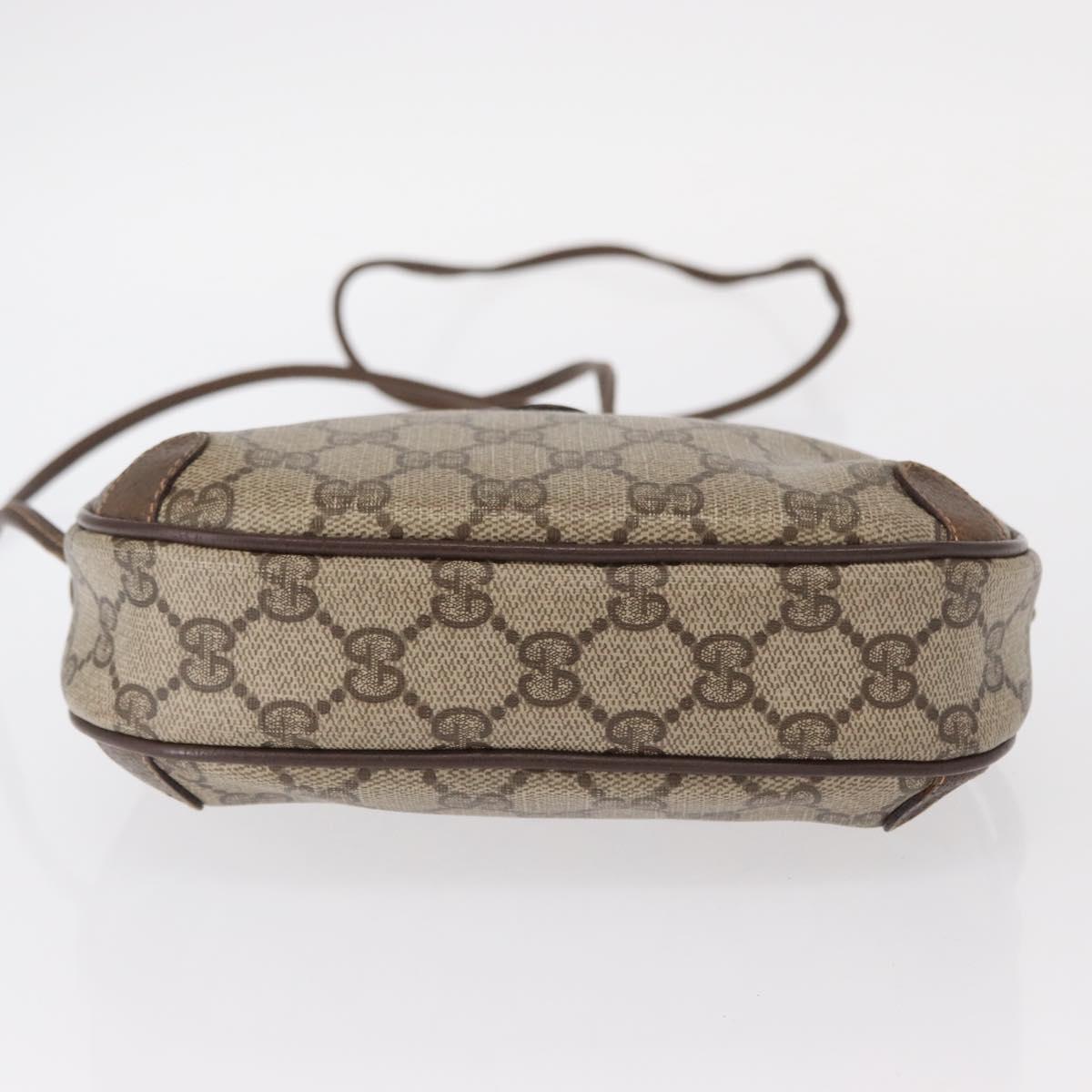 GUCCI GG Supreme Web Sherry Line Bag PVC Beige Gold 89 02 066 Auth BA8617