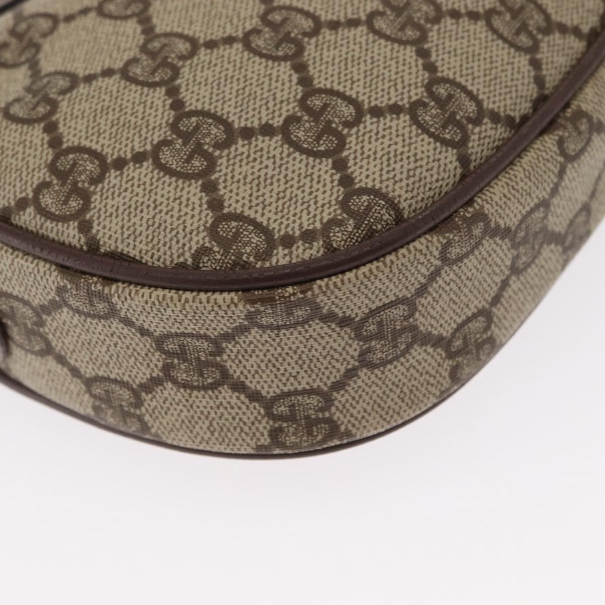 GUCCI GG Supreme Web Sherry Line Bag PVC Beige Red 007 58 6112 9411 Auth BA8618