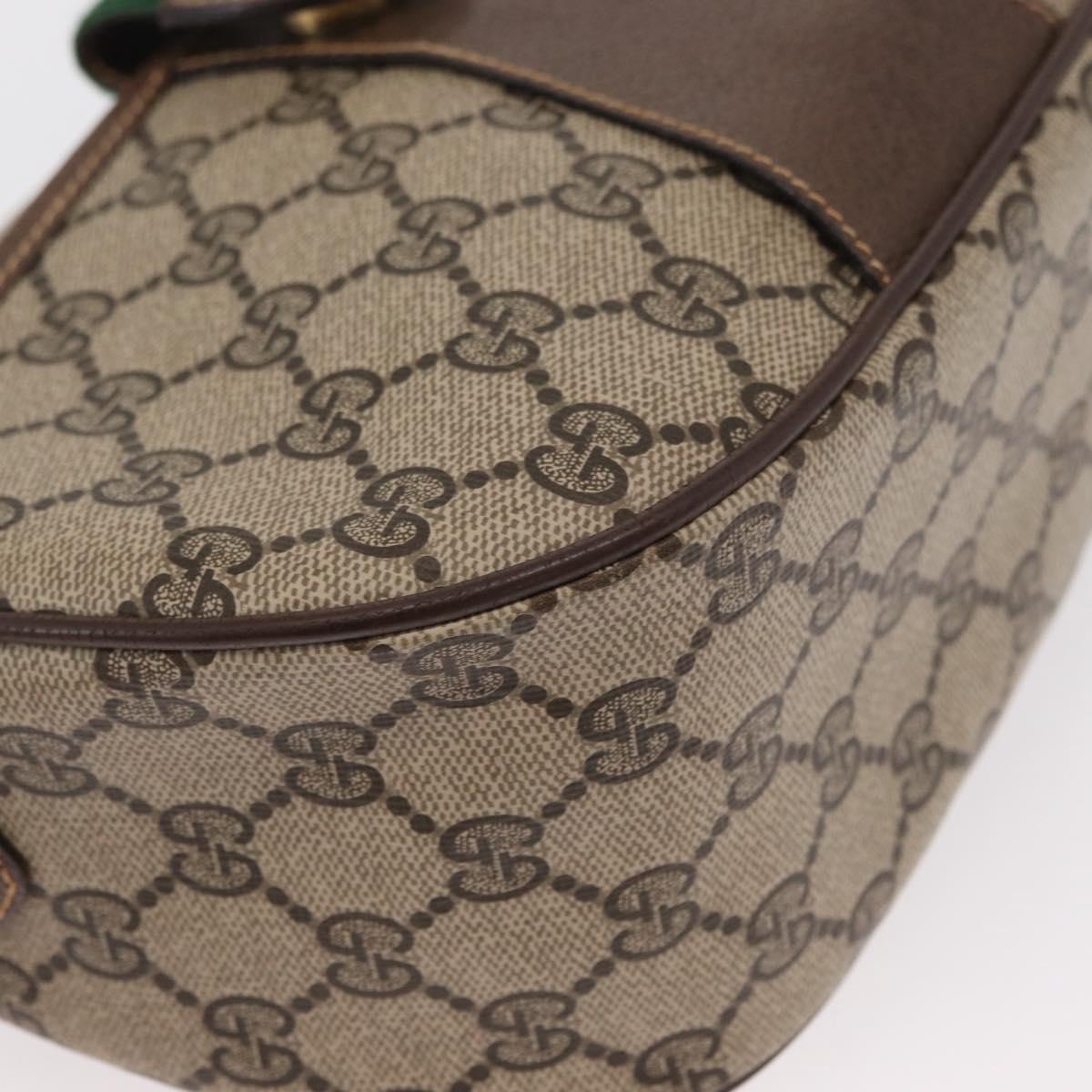 GUCCI GG Supreme Web Sherry Line Bag PVC Beige Gold 89 02 032 Auth BA8619