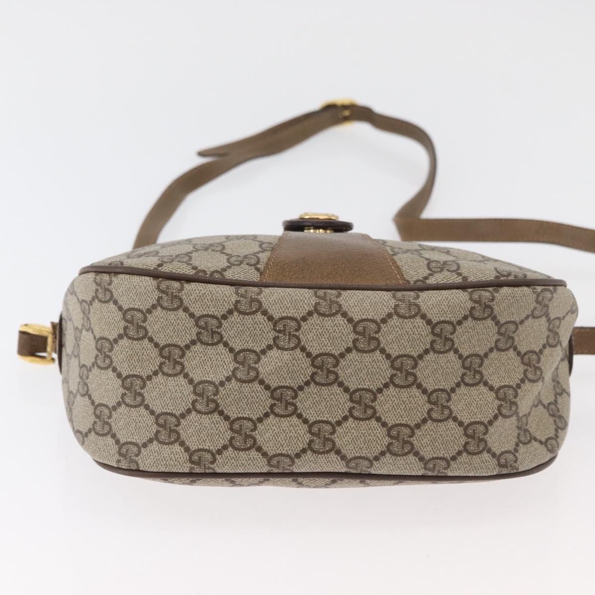 GUCCI GG Supreme Web Sherry Line Bag PVC Beige Gold 89 02 032 Auth BA8619