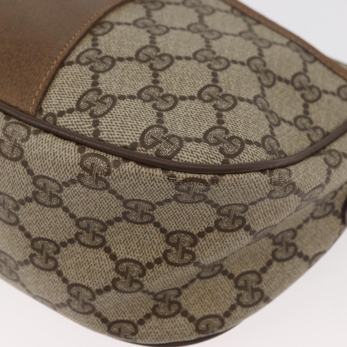 GUCCI GG Supreme Web Sherry Line Bag PVC Beige Gold 89 02 032 Auth BA8619
