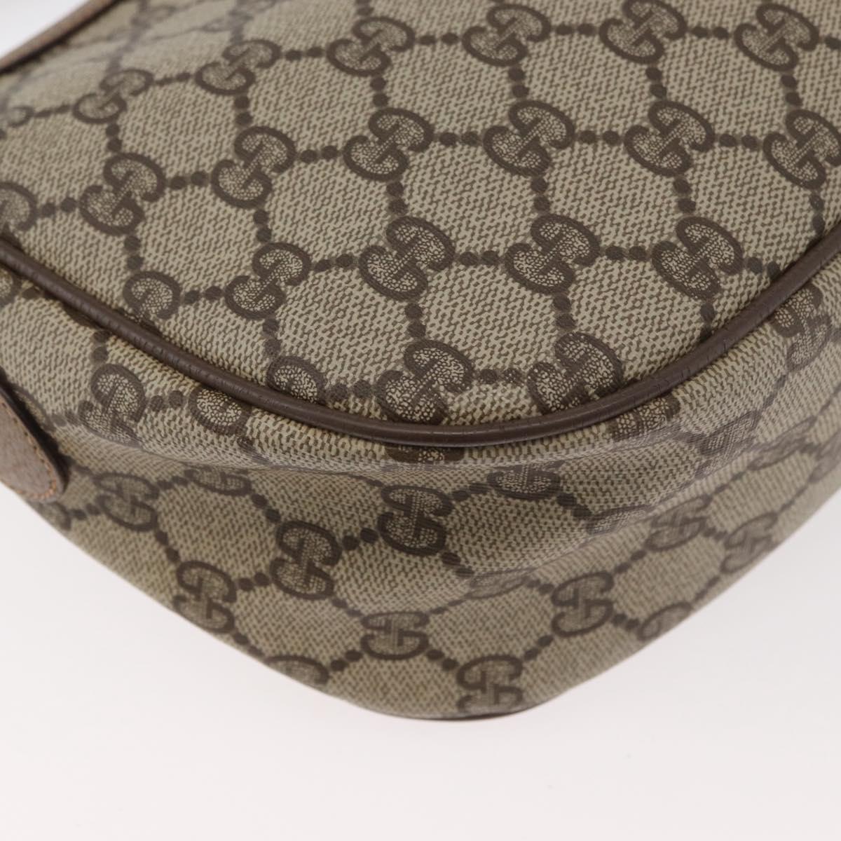 GUCCI GG Supreme Web Sherry Line Bag PVC Beige Gold 89 02 032 Auth BA8619