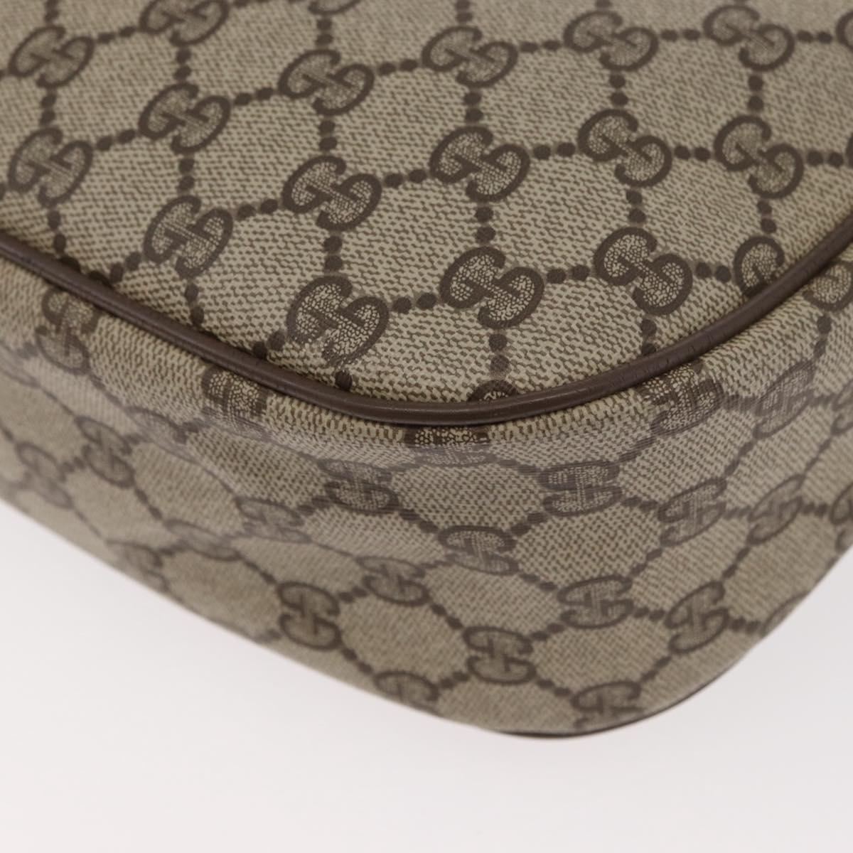 GUCCI GG Supreme Web Sherry Line Bag PVC Beige Gold 89 02 032 Auth BA8619