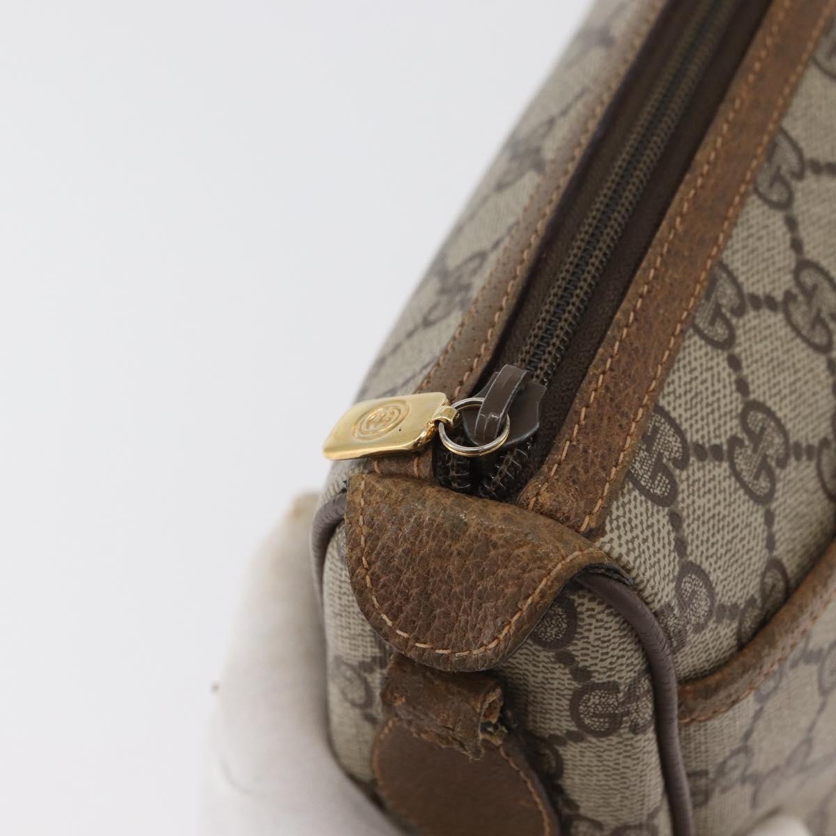 GUCCI GG Supreme Web Sherry Line Bag PVC Beige Gold 89 02 032 Auth BA8619