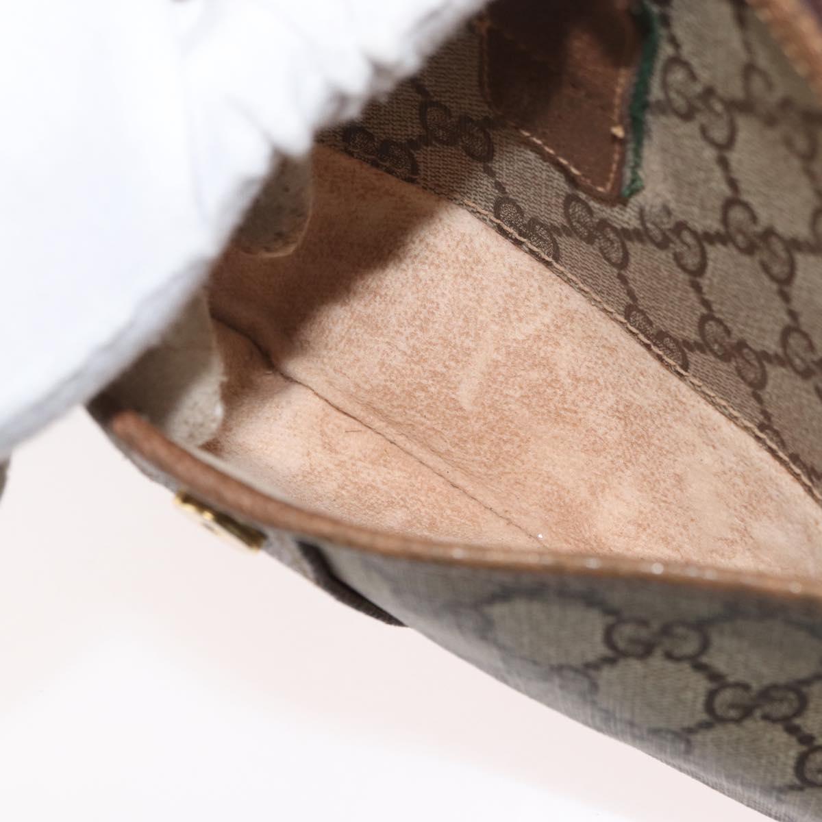 GUCCI GG Supreme Web Sherry Line Bag PVC Beige Gold 89 02 032 Auth BA8619