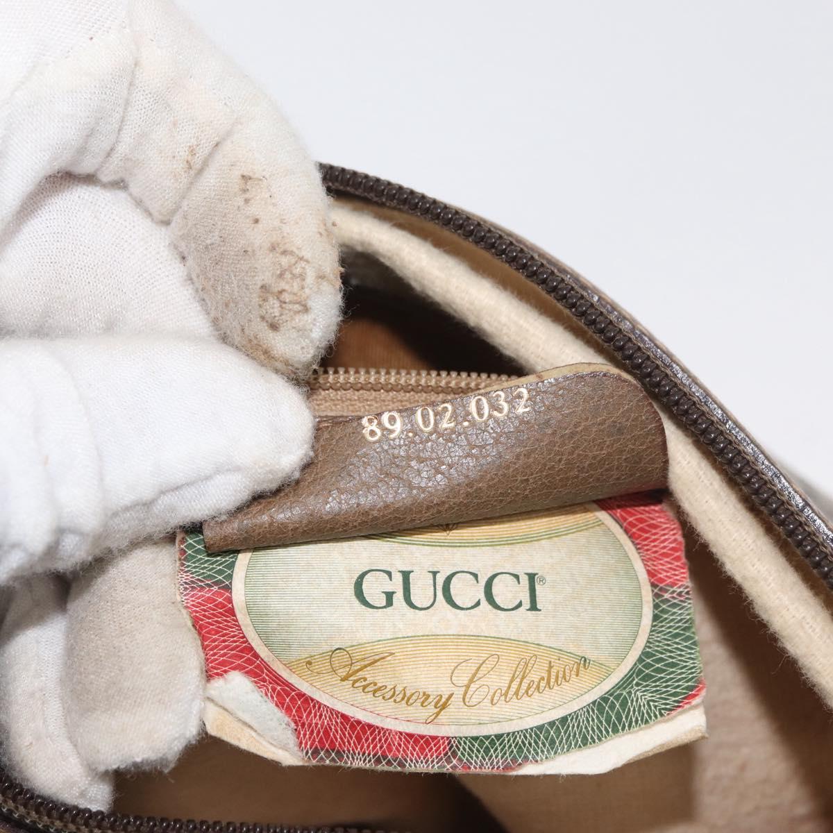 GUCCI GG Supreme Web Sherry Line Bag PVC Beige Gold 89 02 032 Auth BA8619