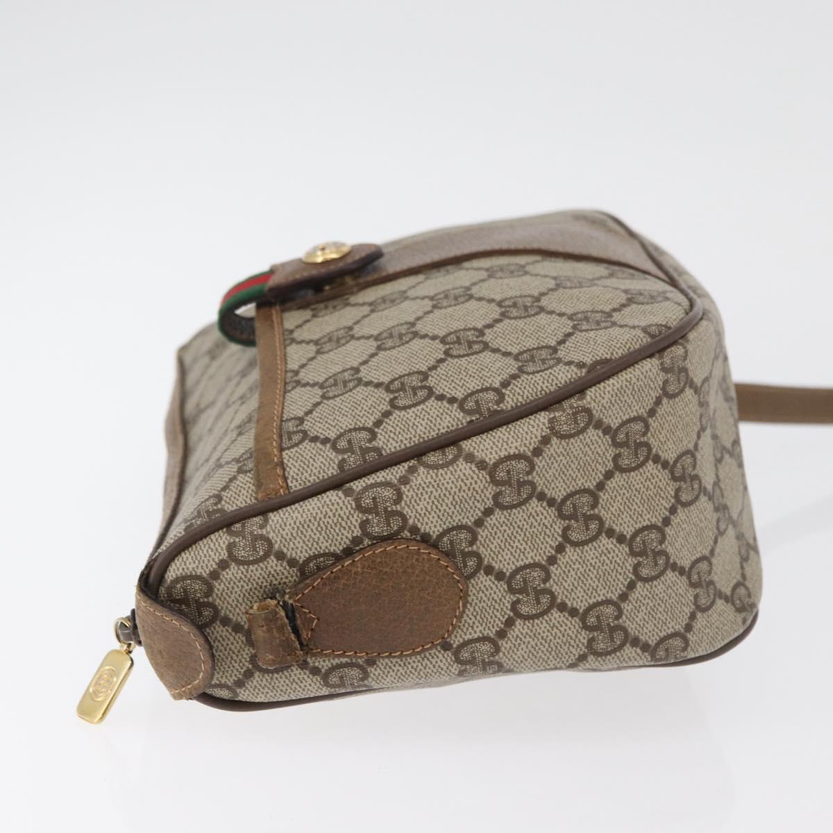 GUCCI GG Supreme Web Sherry Line Bag PVC Beige Gold 89 02 032 Auth BA8619