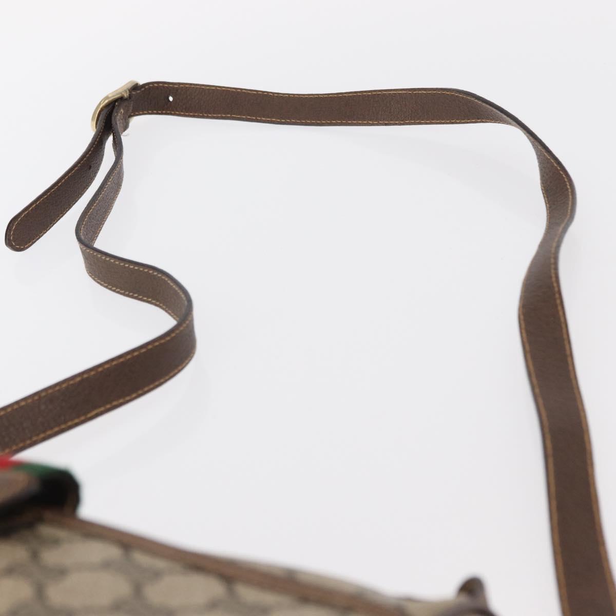 GUCCI GG Supreme Web Sherry Line Bag PVC Beige Gold 89 02 032 Auth BA8619