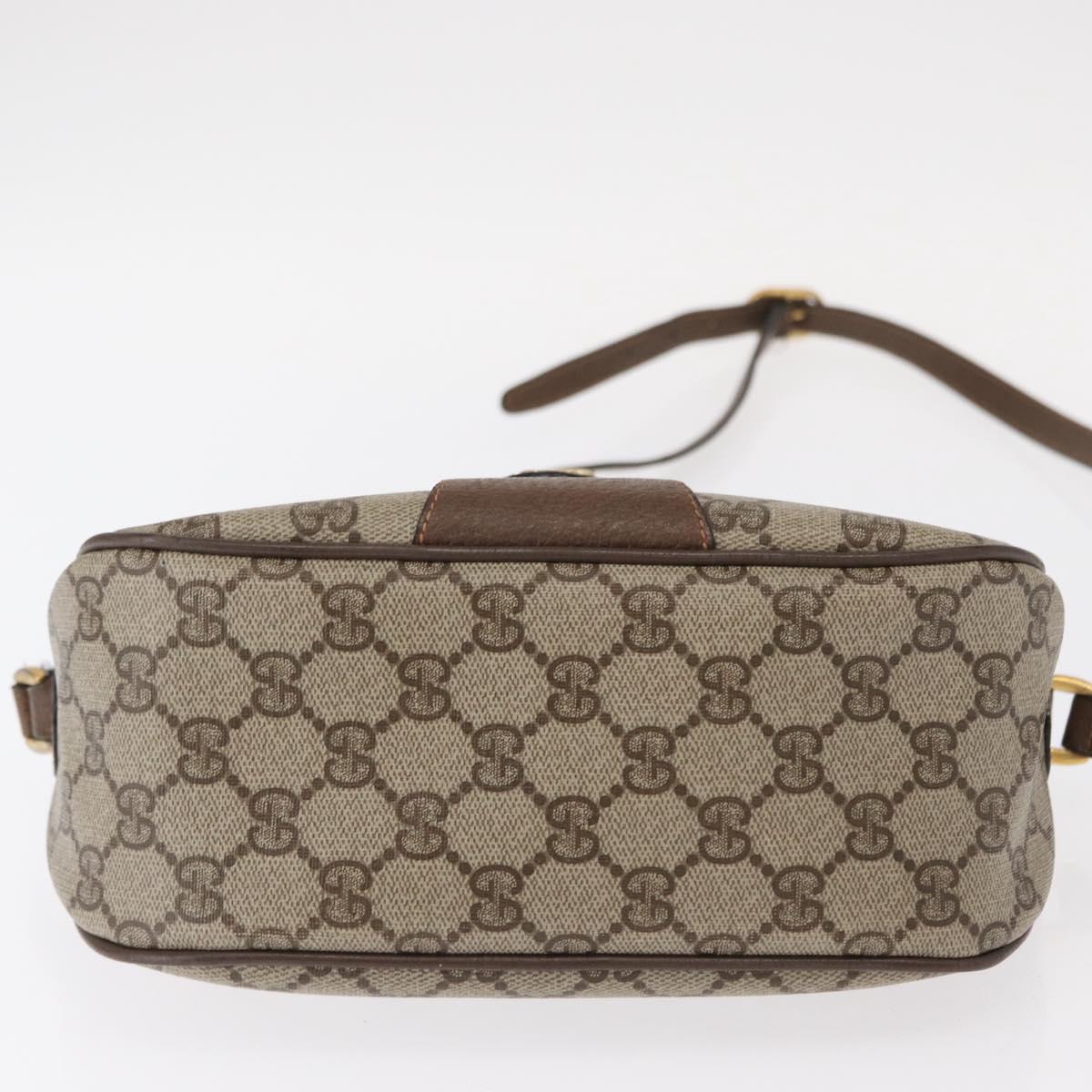 GUCCI GG Supreme Web Sherry Line Shoulder Bag PVC Beige 89 02 032 Auth BA8620