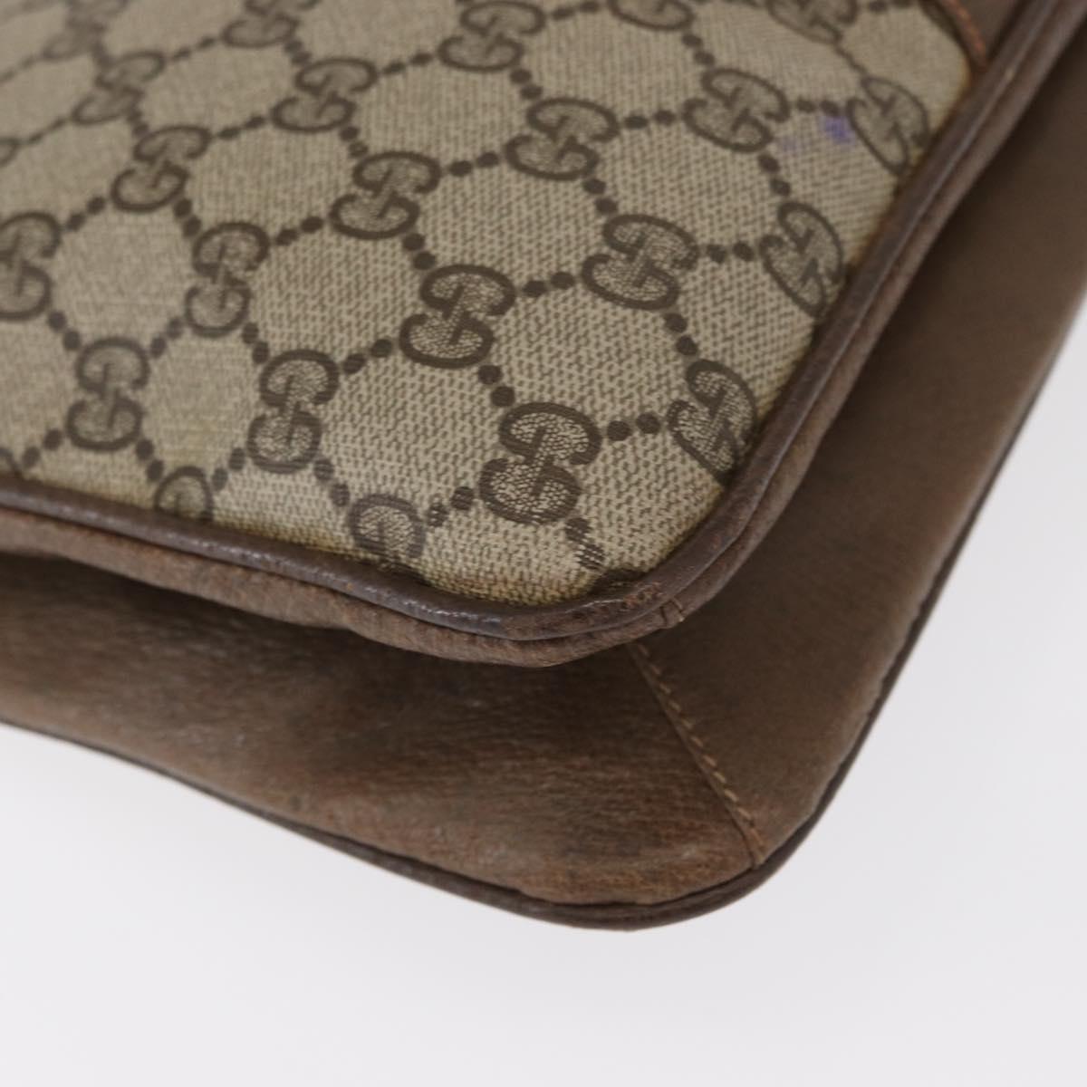 GUCCI GG Supreme Tote Bag PVC Beige Gold Auth BA8621