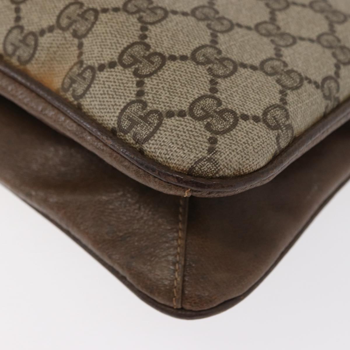 GUCCI GG Supreme Tote Bag PVC Beige Gold Auth BA8621