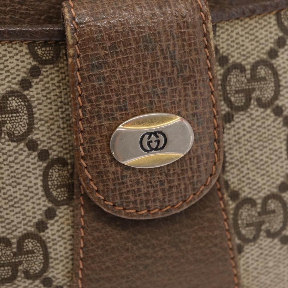 GUCCI GG Supreme Tote Bag PVC Beige Gold Auth BA8621