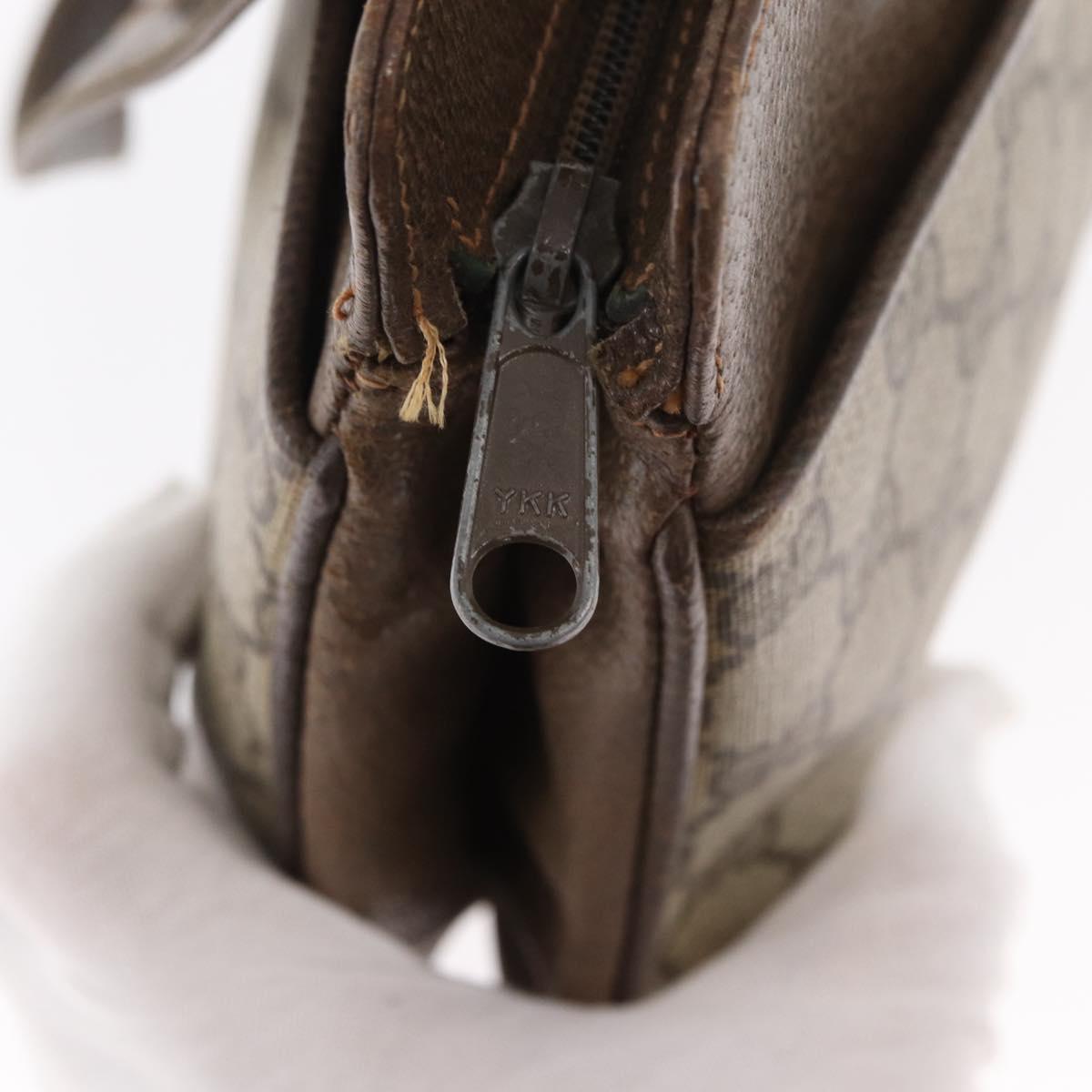 GUCCI GG Supreme Tote Bag PVC Beige Gold Auth BA8621