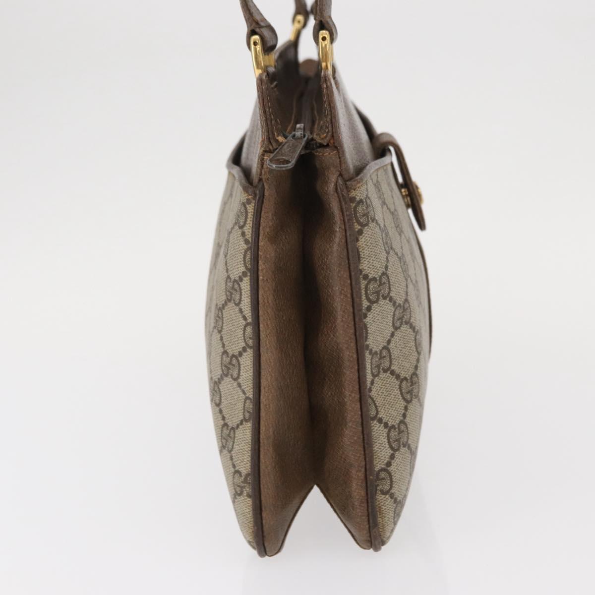 GUCCI GG Supreme Tote Bag PVC Beige Gold Auth BA8621