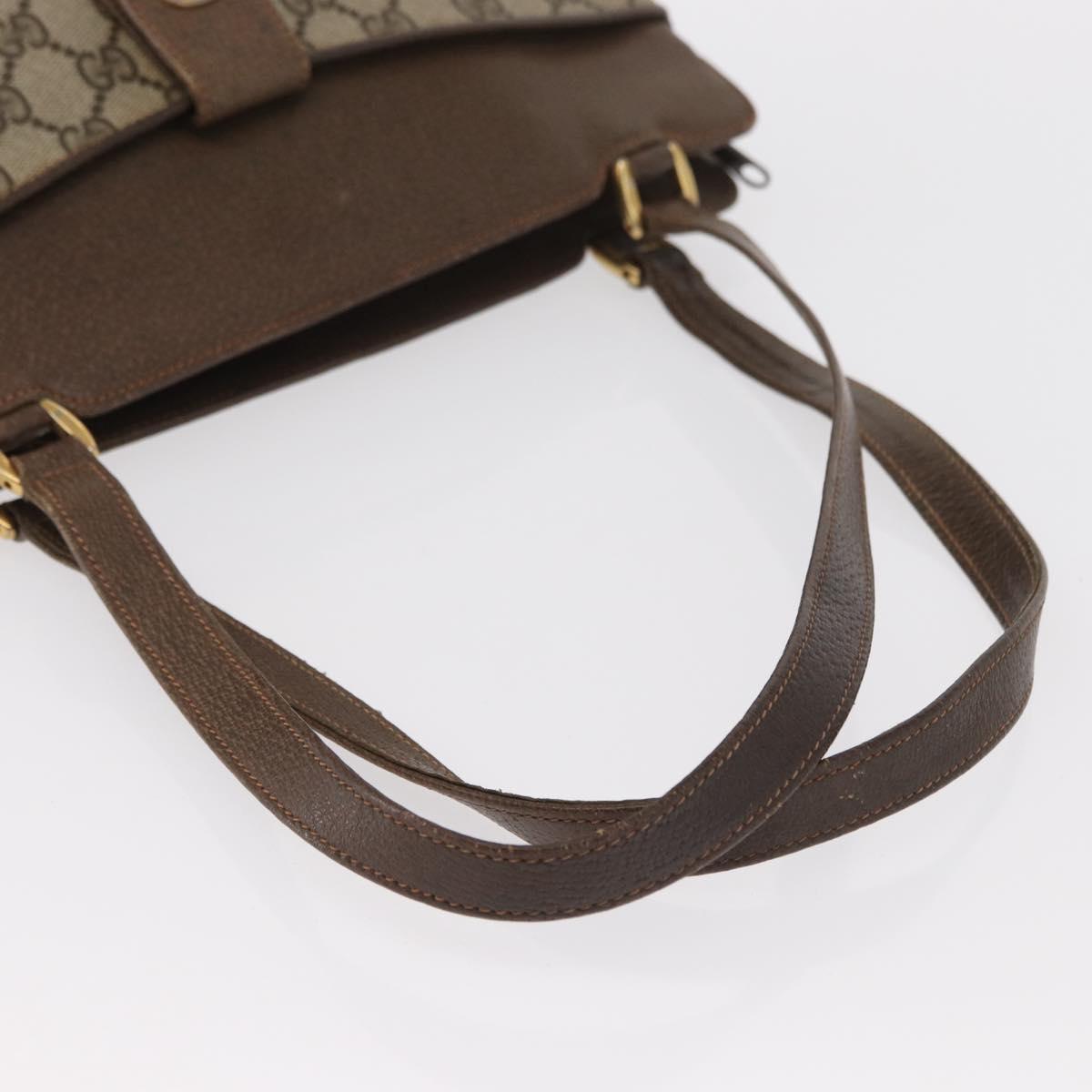 GUCCI GG Supreme Tote Bag PVC Beige Gold Auth BA8621