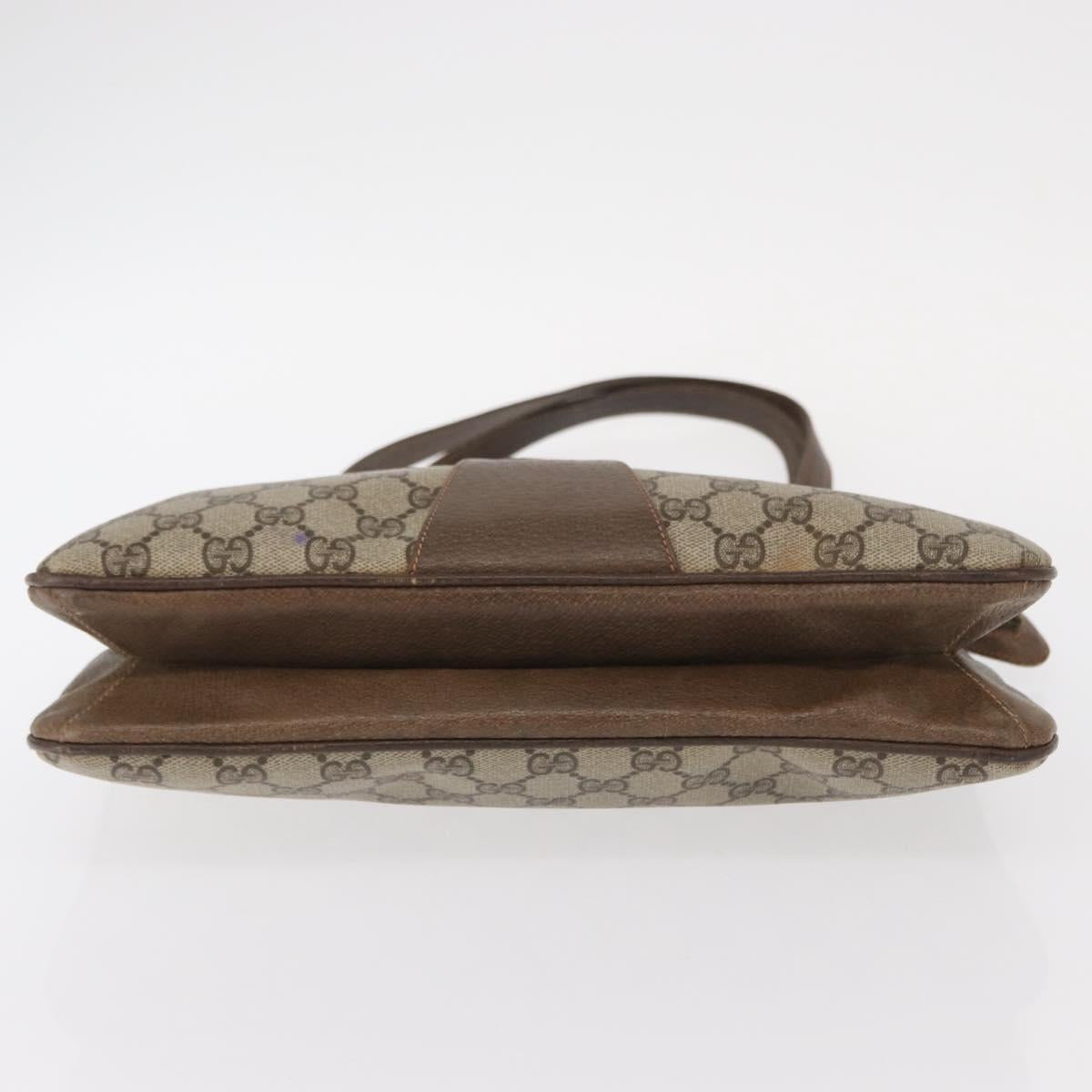 GUCCI GG Supreme Tote Bag PVC Beige Gold Auth BA8621