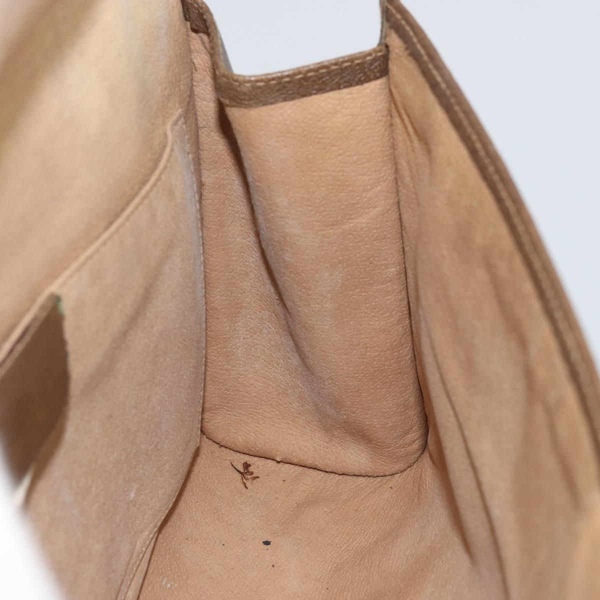 GUCCI GG Supreme Web Sherry Line Clutch Bag PVC Beige Red Auth BA8622