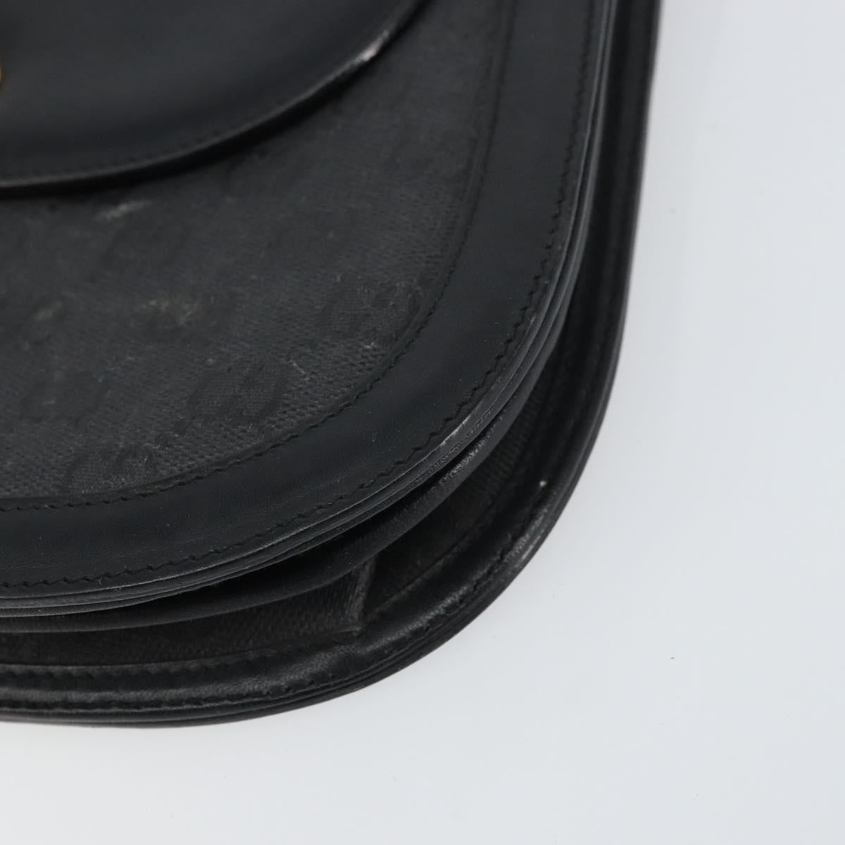 GUCCI GG Supreme Shoulder Bag PVC Leather Black Gold 001 084 0905 Auth BA8623