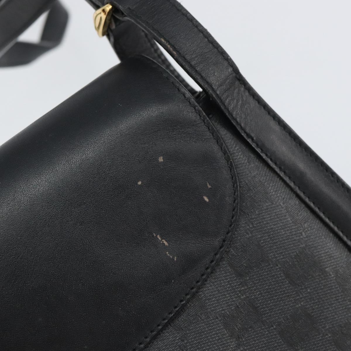 GUCCI GG Supreme Shoulder Bag PVC Leather Black Gold 001 084 0905 Auth BA8623