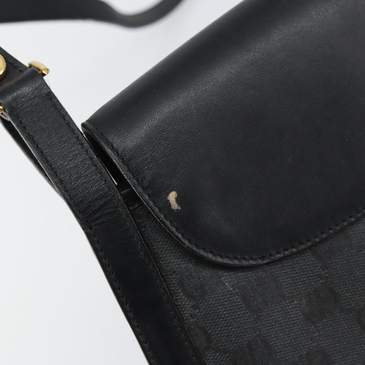 GUCCI GG Supreme Shoulder Bag PVC Leather Black Gold 001 084 0905 Auth BA8623