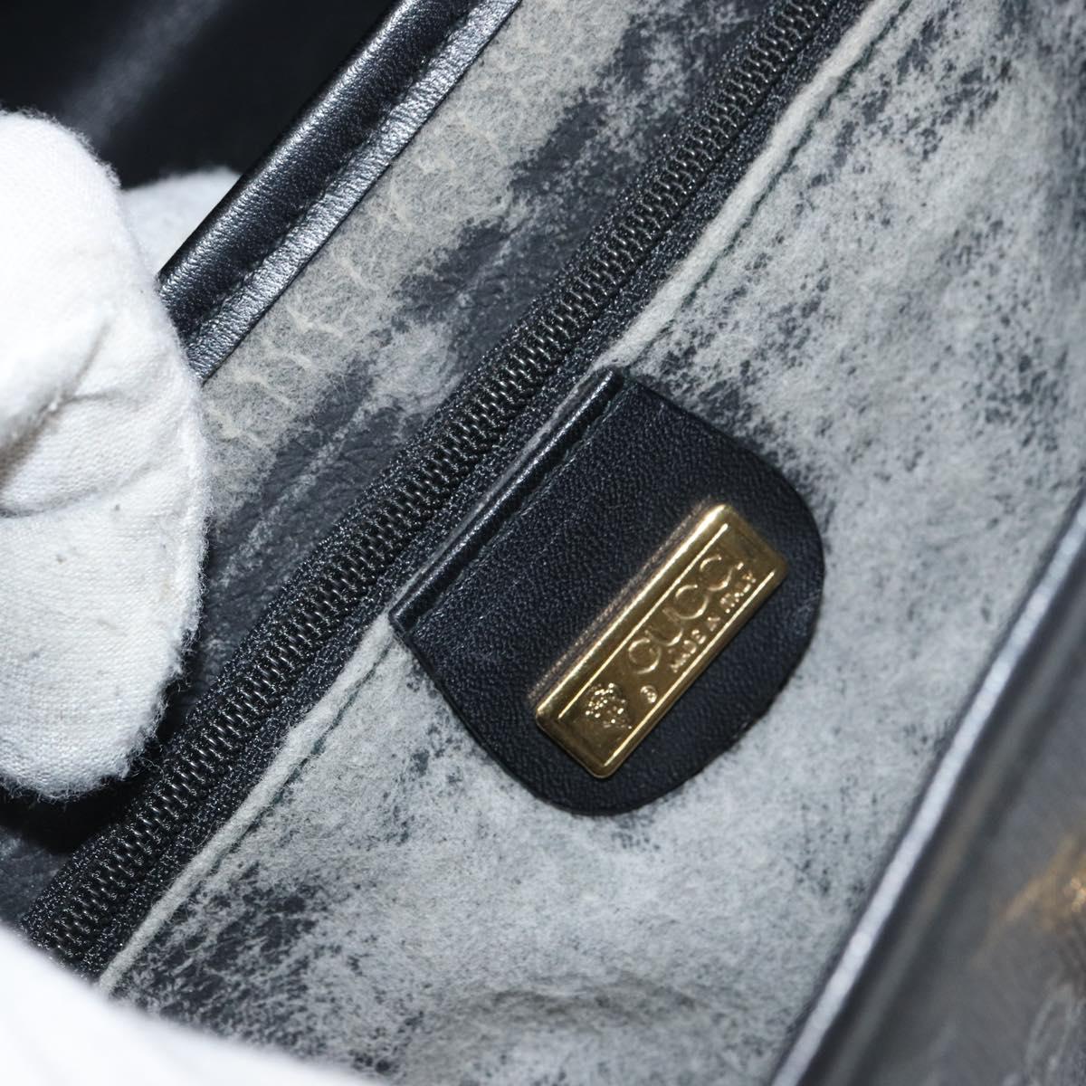 GUCCI GG Supreme Shoulder Bag PVC Leather Black Gold 001 084 0905 Auth BA8623