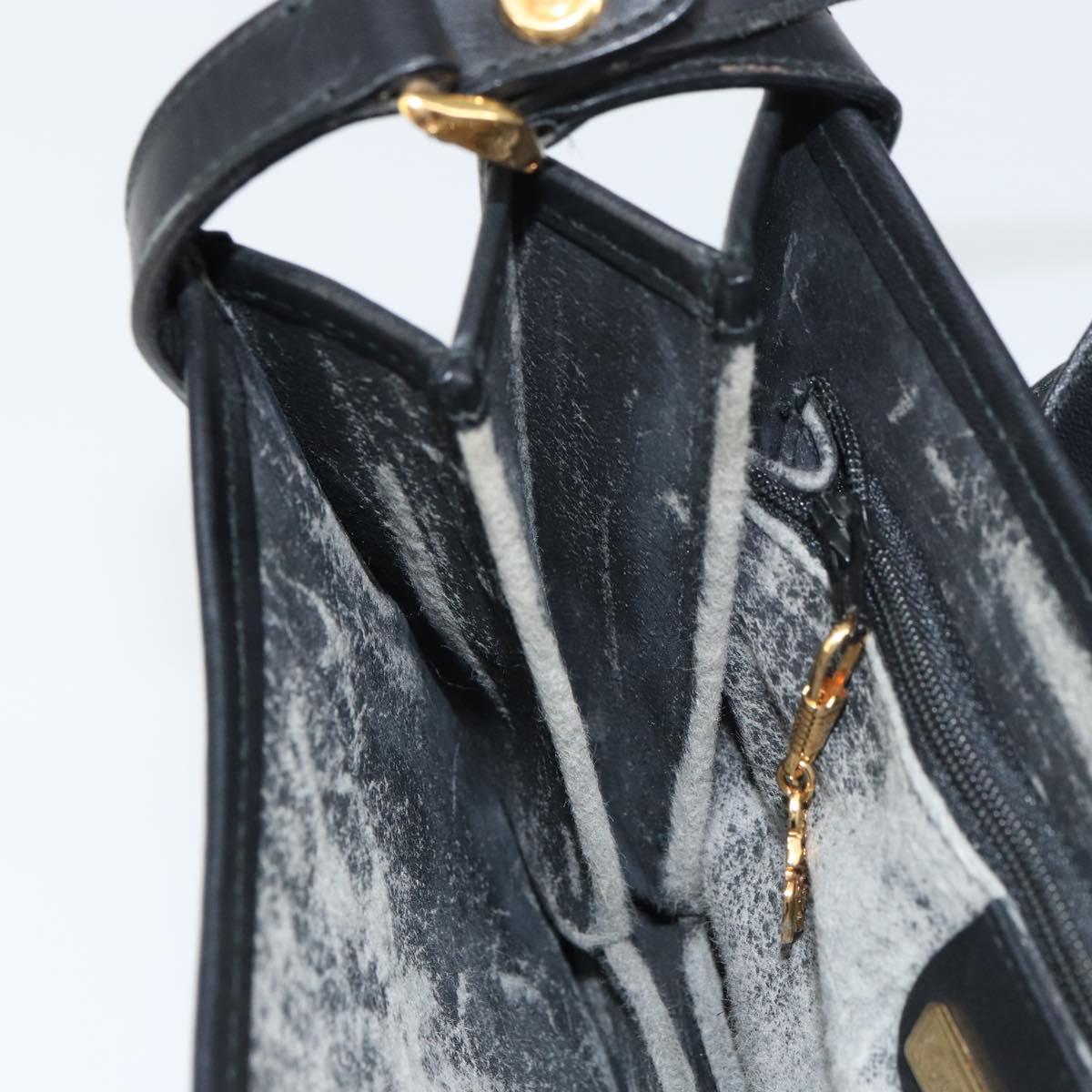 GUCCI GG Supreme Shoulder Bag PVC Leather Black Gold 001 084 0905 Auth BA8623