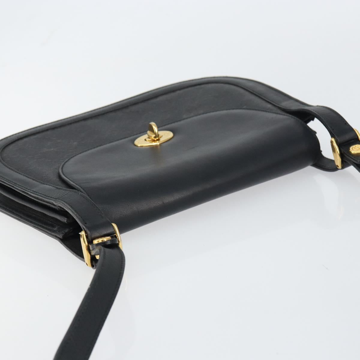 GUCCI GG Supreme Shoulder Bag PVC Leather Black Gold 001 084 0905 Auth BA8623