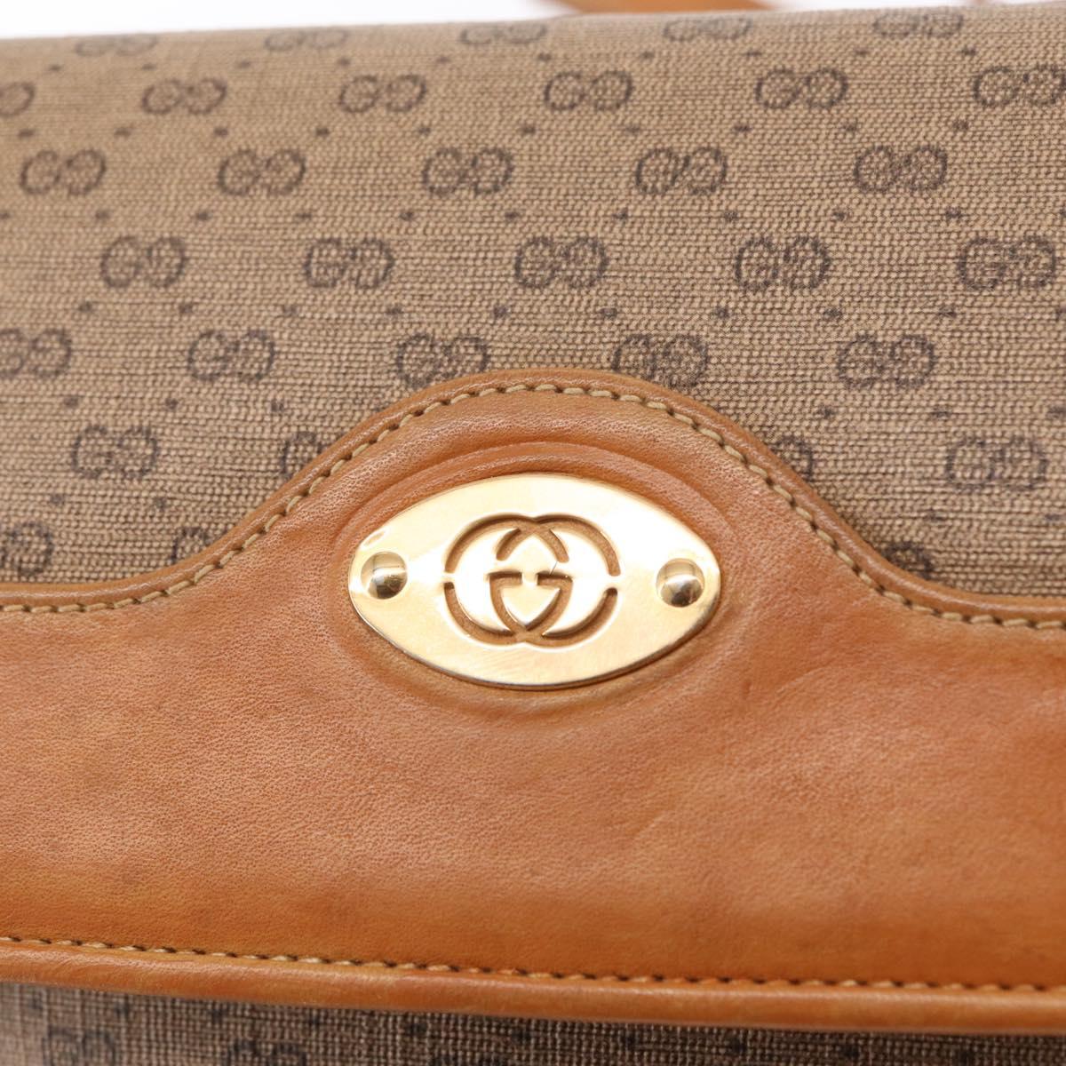 GUCCI Micro GG Supreme Shoulder Bag PVC Beige Gold 004 106 0024 Auth BA8625