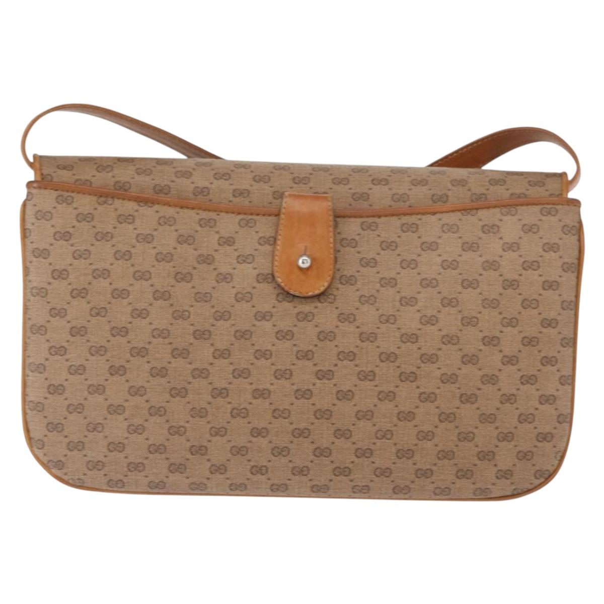 GUCCI Micro GG Supreme Shoulder Bag PVC Beige Gold 004 106 0024 Auth BA8625