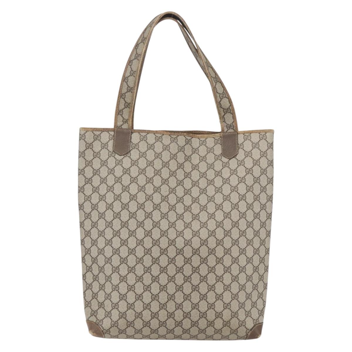 GUCCI GG Supreme Tote Bag PVC Beige 002 39 0054 Auth BA8626