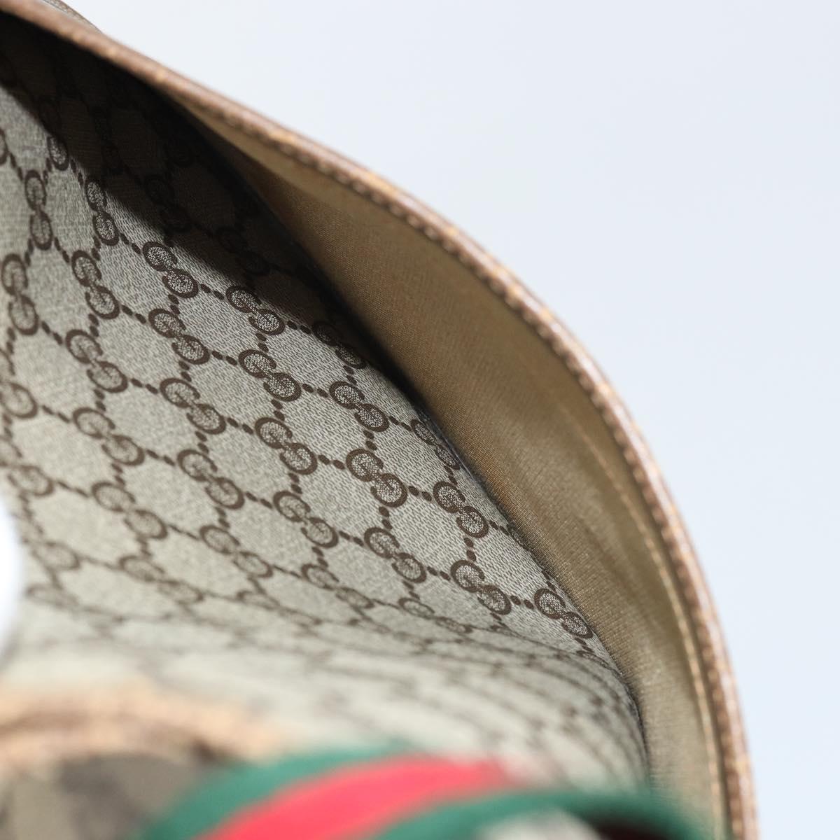 GUCCI GG Supreme Web Sherry Line Tote Bag PVC Beige Red 39 02 003 Auth BA8627