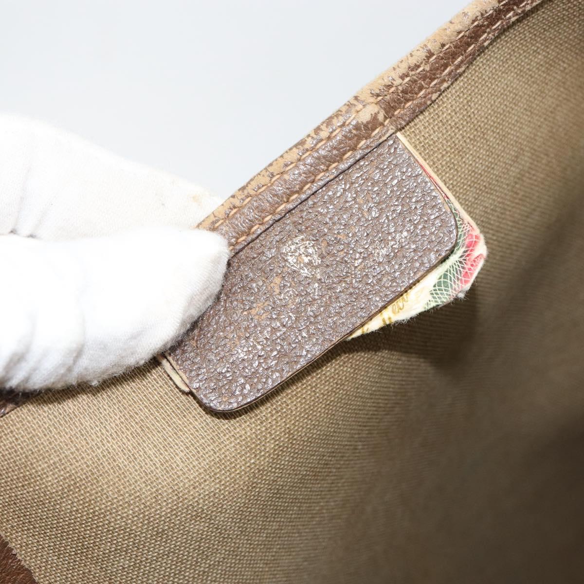 GUCCI GG Supreme Web Sherry Line Tote Bag PVC Beige Red 39 02 003 Auth BA8628