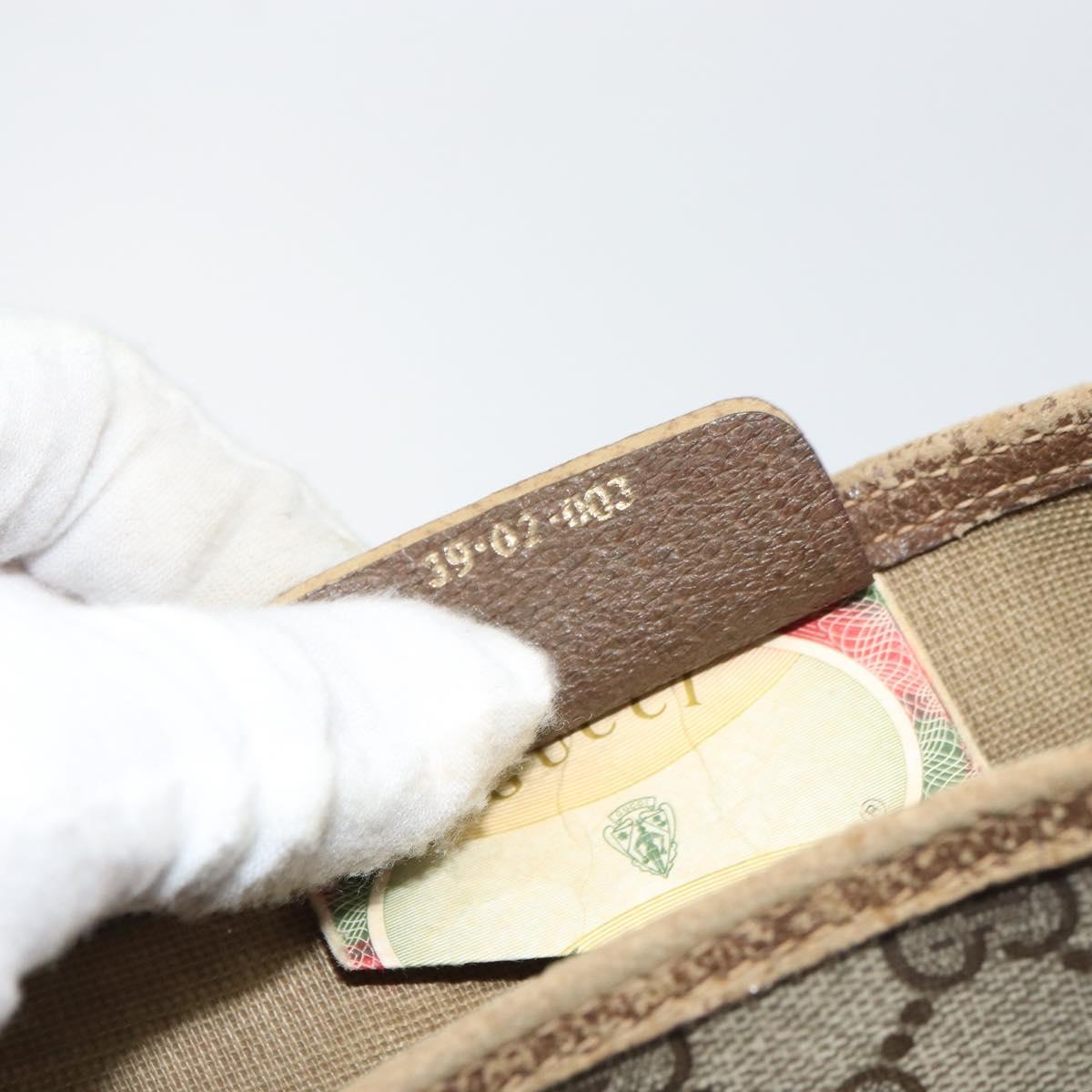 GUCCI GG Supreme Web Sherry Line Tote Bag PVC Beige Red 39 02 003 Auth BA8628