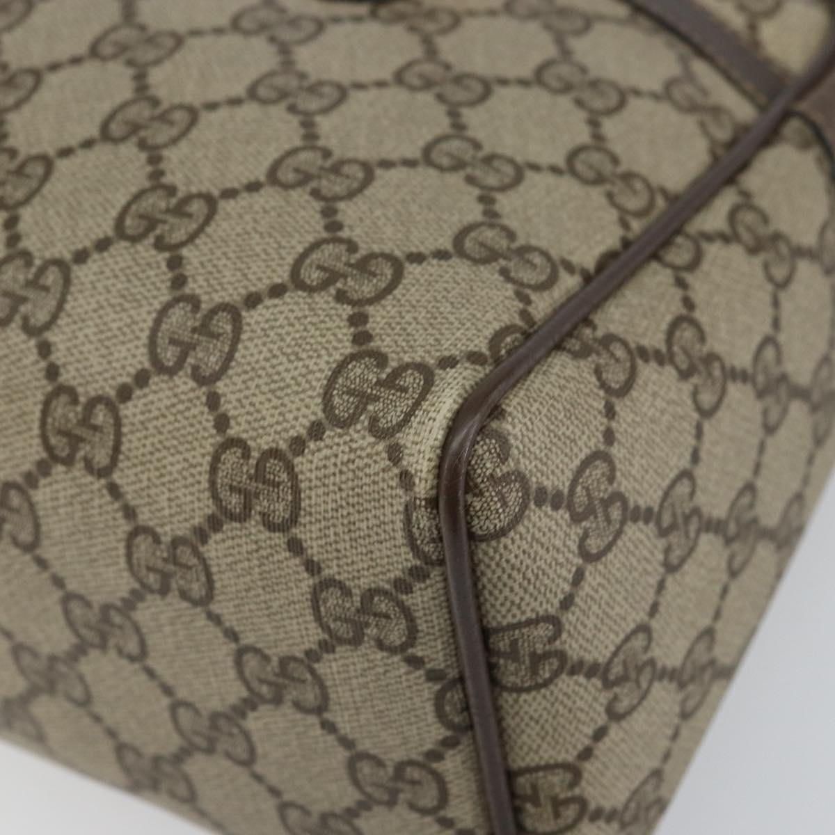 GUCCI GG Supreme Web Sherry Line Hand Bag PVC Beige Gold 39 02 053 Auth BA8629