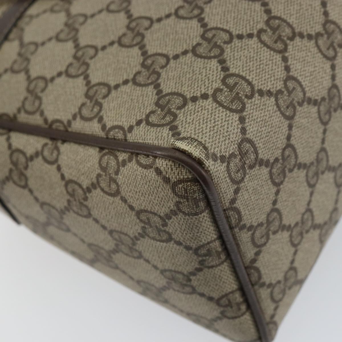 GUCCI GG Supreme Web Sherry Line Hand Bag PVC Beige Gold 39 02 053 Auth BA8629