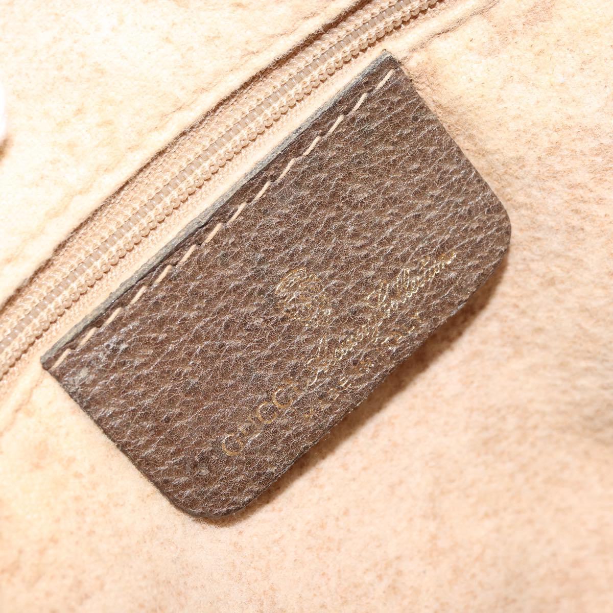 GUCCI GG Supreme Web Sherry Line Hand Bag PVC Beige Gold 39 02 053 Auth BA8629